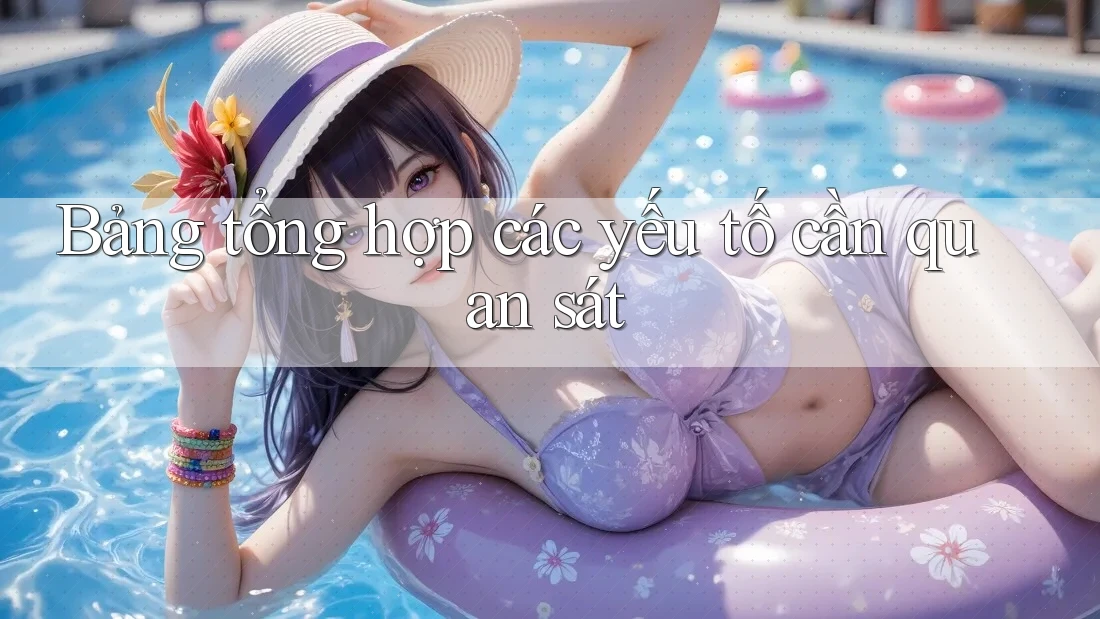Bảng tổng hợp các yếu tố cần quan sát Bảng tổng hợp các yếu tố cần quan sát